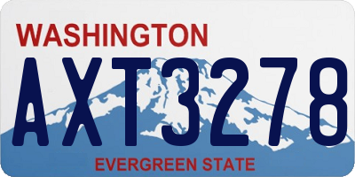 WA license plate AXT3278