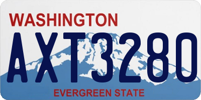WA license plate AXT3280