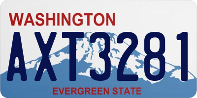 WA license plate AXT3281