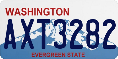 WA license plate AXT3282