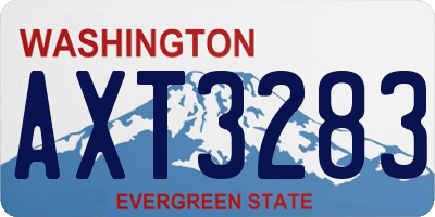 WA license plate AXT3283