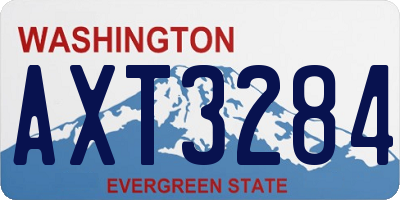 WA license plate AXT3284