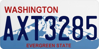 WA license plate AXT3285