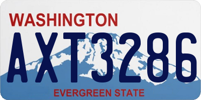 WA license plate AXT3286