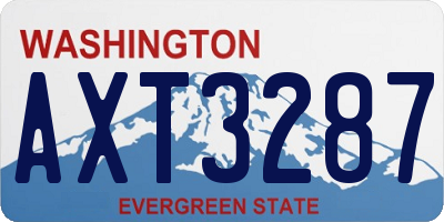 WA license plate AXT3287