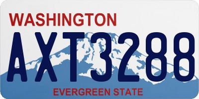 WA license plate AXT3288