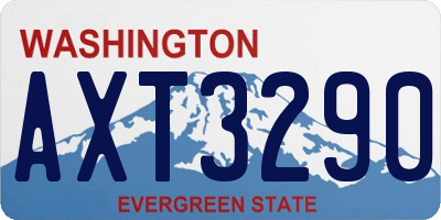 WA license plate AXT3290