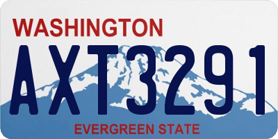 WA license plate AXT3291