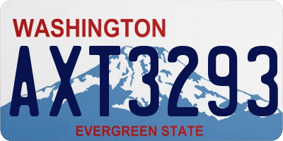 WA license plate AXT3293