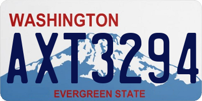 WA license plate AXT3294