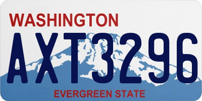 WA license plate AXT3296