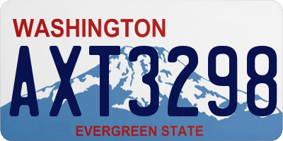 WA license plate AXT3298