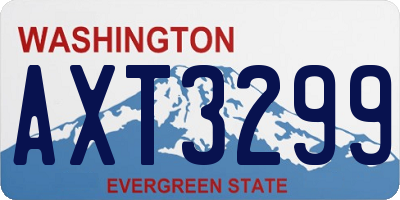WA license plate AXT3299