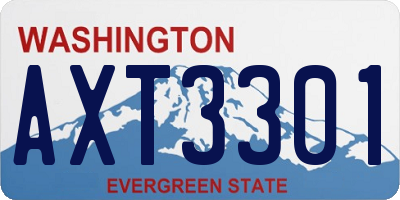 WA license plate AXT3301