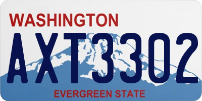 WA license plate AXT3302