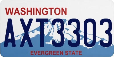 WA license plate AXT3303