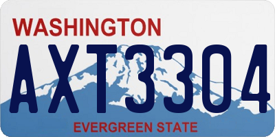 WA license plate AXT3304