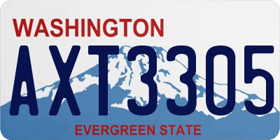 WA license plate AXT3305