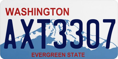 WA license plate AXT3307