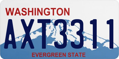 WA license plate AXT3311