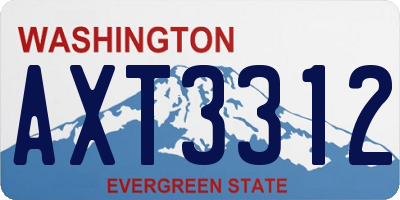 WA license plate AXT3312