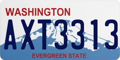 WA license plate AXT3313
