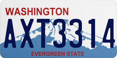 WA license plate AXT3314