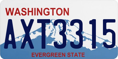 WA license plate AXT3315