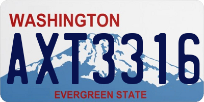 WA license plate AXT3316