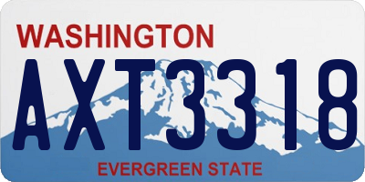 WA license plate AXT3318