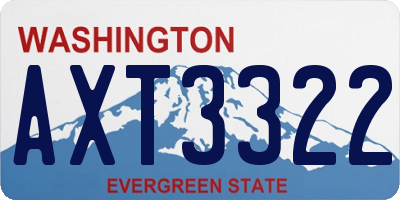 WA license plate AXT3322