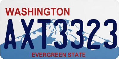 WA license plate AXT3323