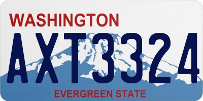 WA license plate AXT3324