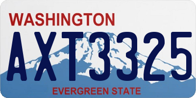 WA license plate AXT3325