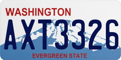 WA license plate AXT3326