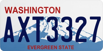 WA license plate AXT3327