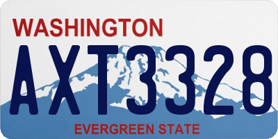WA license plate AXT3328