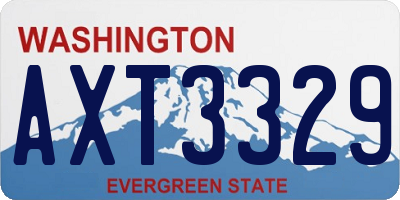 WA license plate AXT3329