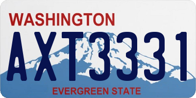 WA license plate AXT3331