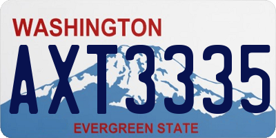 WA license plate AXT3335