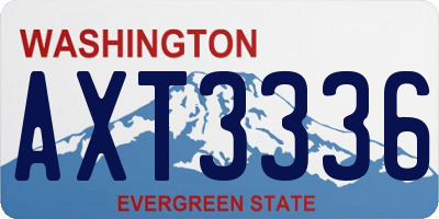 WA license plate AXT3336