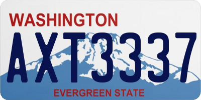 WA license plate AXT3337