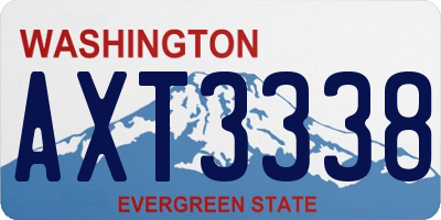 WA license plate AXT3338