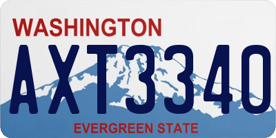 WA license plate AXT3340