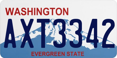 WA license plate AXT3342