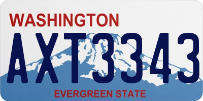 WA license plate AXT3343