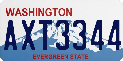 WA license plate AXT3344