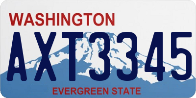 WA license plate AXT3345