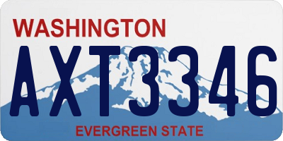 WA license plate AXT3346