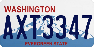 WA license plate AXT3347